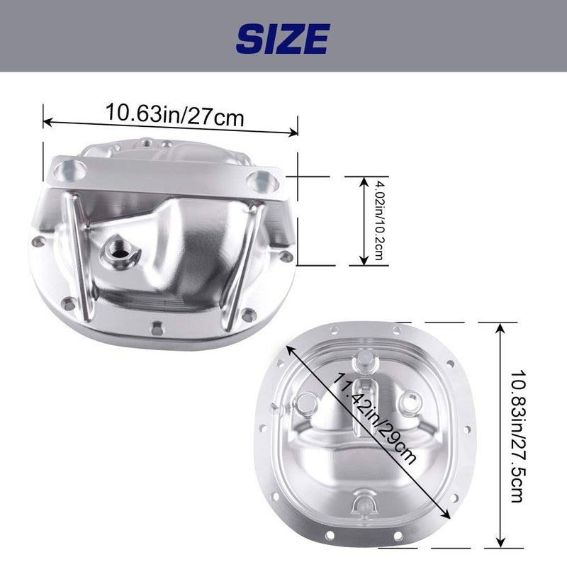 SPELAB Rear Differential Cover Billet Aluminium Alloy 8.8" Differential Cover Compatible with Ford with 10 Bolts - Image 5
